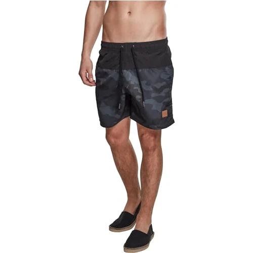 Tijdelijke aanbieding: Urban Classics Block Swim Shorts Zwembroek dark camo-zwart 100% nylon Basics, Street wear van 22.90 € naar 17.99 € (21% korting)