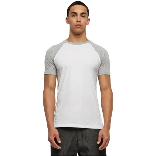 Urban Classics Raglan Contrast Tee, Maglietta Uomo, Bianco/Grigio, 5XL