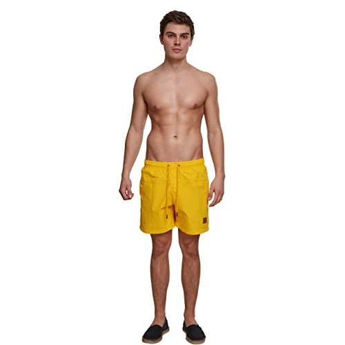 Offerta a tempo: Urban Classics Block Swim Shorts, Pantaloncini da Bagno, Uomo, Chrome Yellow, S - 23% da 19.90 € a 15.41 €