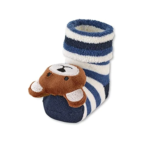 Sterntaler Baby Rattle Socks Teddy Bear Medias, Navy Blue, 16 Unisex bebé