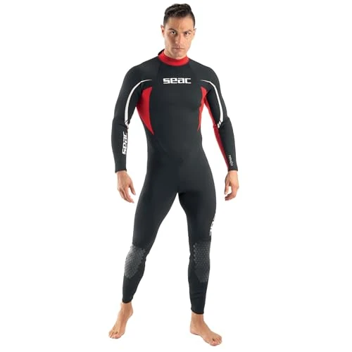 Zeitlich begrenztes Angebot: Seac Relax Long Man, 2.2 mm komfortabler, hochelastischer Neopren Nasstauchanzug Männer Damen zum Sporttauchen, Schnorcheln und Schwimmen, XL, schwarz/rot von 82.30 € auf 82.30 € (0.00% Rabatt)