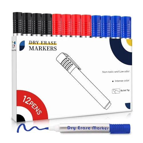 Offerta a tempo: maxtek Pennarelli Lavagna Bianca Cancellabile, 12 Whiteboard Markers - 0.00% da 13.99 € a 13.99 €