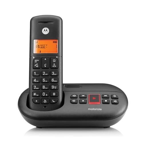 Offerta a tempo: Motorola Voice - E211 Telefono cordless digitale con segreteria telefonica, registrazione fino a 12 minuti, intercettazione chiamate, tasto Non disturbare, Nero - 20% da 29.99 € a 23.99 €