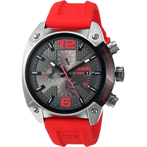 Offerta a tempo: Diesel Orologio Overflow da uomo, movimento cronografo al quarzo, cassa in acciaio inossidabile Gunmetal da 55 mm con cinturino in silicone, DZ4481 - 65% da 127.64 € a 44.85 €