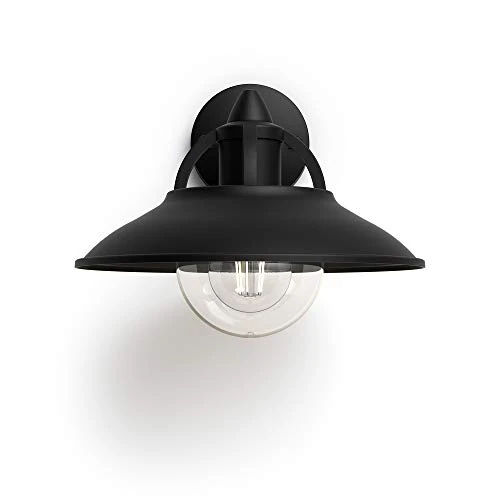 Philips Lighting - Aplique de exterior Cormorant, Casquillo E27, 42 W, Aluminio, Color Negro [Clase de eficiencia energética A++]