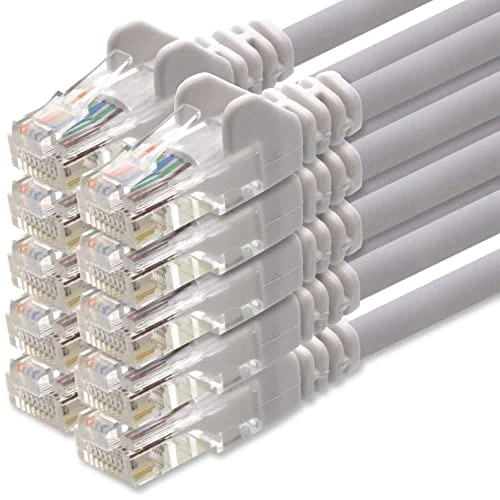 1aTTack.de Câble Réseau Cat6 Cat 6-10x 10m - RJ45 Ethernet LAN DSL Routeur Modem - Blanc