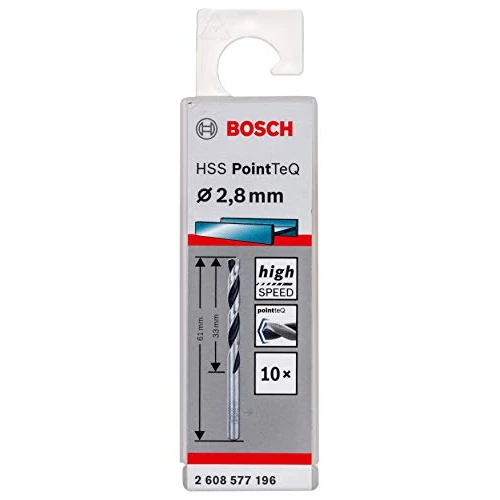 Oferta limitada: Bosch Professional 10 brocas helicoidales HSS PointTeQ, para metal, 2.8 x 33 x 61 mm, accesorio de taladro de 44.35 € a 1.89 € (ahorro 95.74%)