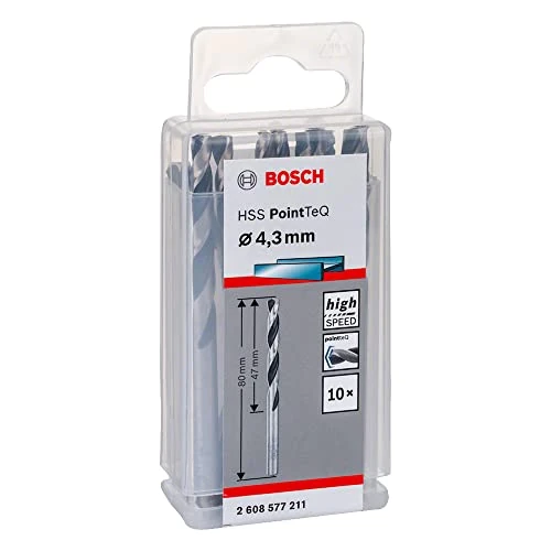 Offre limitée : Bosch Professional 10x forets hélicoïdaux HSS PointTeQ (pour métal, 4,3 x 47 x 80 mm, accessoires pour perceuses-visseuses) de 11.80 € à 11.80 € (0.00% de remise)