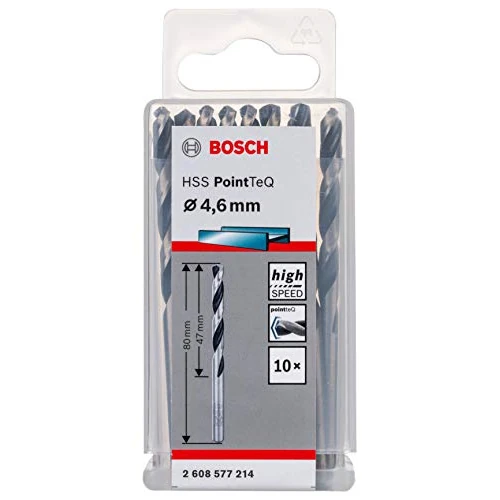 Offre limitée : Bosch Accessories 10x forets hélicoïdaux HSS PointTeQ (pour métal, 4,6 x 47 x 80 mm, accessoires pour perceuses-visseuses) de 13.02 € à 13.02 € (0.00% de remise)