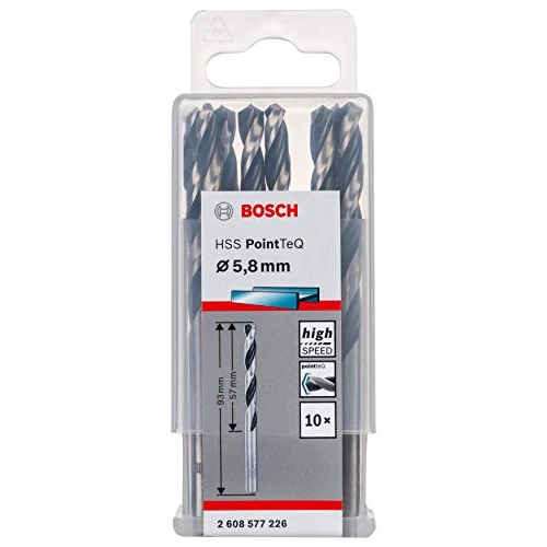 Tijdelijke aanbieding: Bosch Professional 10 Stuks HSS Spiraalboor PointTeQ (voor metaal, 5,8 x 57 x 93 mm, accessoire boor-/schroefmachine) van 12.38 € naar 12.38 € (0.00% korting)