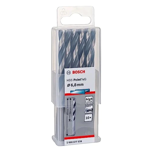 Limited-time offer: Bosch Accessories 10-Piece PointTeQ HSS Twist Drill Bit (for Metal, 6.8 x 69 x 109 mm, Drill Driver Accessories) from 12.56 GBP to 12.56 GBP (save 0%)