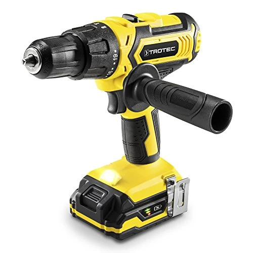 TROTEC Taladro Perforador Percutor a Batería PHDS 11-20V, Luz LED, Carga rápida, Diámetro máx. de Perforación en: Madera 30 mm, Acero 13 mm, Ladrillo 15 mm, incl. Batería y Maletín