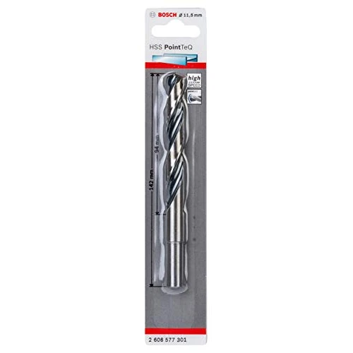 Bosch Professional Punta elicoidale per trapano HSS PointTeQ (per metallo, codolo ridotto, 11,5 x 94 x 142 mm, accessori per trapano avvitatore