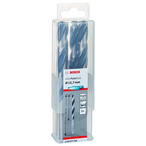Offerta a tempo: Bosch Accessories 2608577285 HSS PointTeQ (11,7 x 94 x 142 mm) - Set da 5 Pezzi di Punte Elicoidali per Trapano per Metallo, Acciaio, Fusione o Plastica, Grigio (Argento), Ø 11.7 mm - 0.00% da 39.95 € a 39.95 €