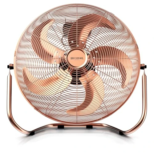 Brandson - Ventilateur 38,5 cm | 3 niveaux de puissance | 48 W | Design rétro en métal | Couleur: cuivre
