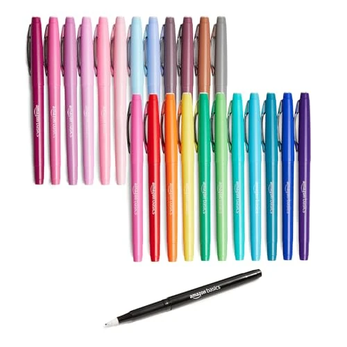 Limited offer: Amazon Basics Felt Tip Marker Pens, 24-Pack, Multicolor from 12.22 EUR to 12.22 EUR (save 0%)