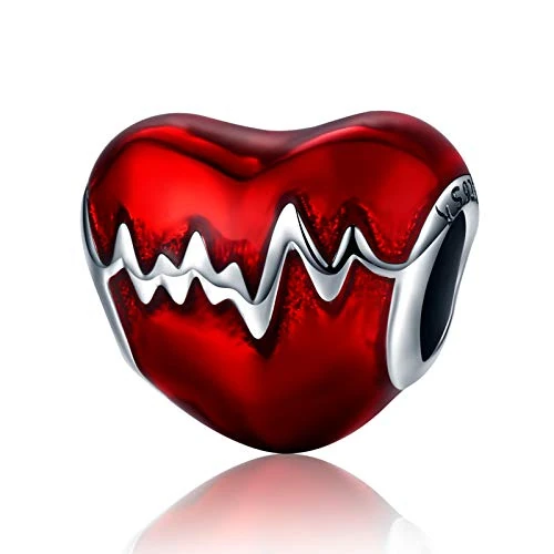 Oferta ograniczona: NINGAN Zawieszka w kształcie serca ze srebra wysokiej próby 925, pasuje do europejskich bransoletek i naszyjników, prezenty urodzinowe dla kobiet z 34.67 EUR na 34.67 EUR (znizka 0%)