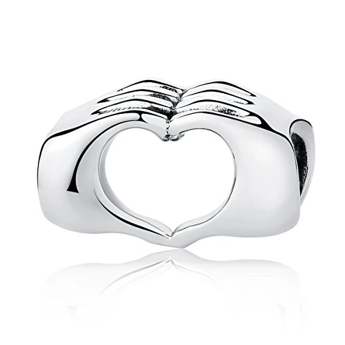 Beperkte aanbieding: Valentijnsdag cadeau-idee - Authentieke 925 sterling zilveren bedeltjes Past op Pandora & alle belangrijke Europese bedelarmbanden Merken Finger Gesture of Heart van 20.40 EUR naar 20.40 EUR (besparing 0%)