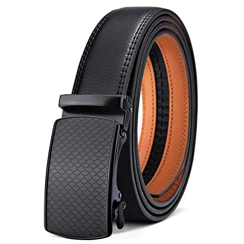 BULLIANT Ceinture Homme, Ceinture Automatique en Cuir pour Hommes Largeur 35mm Cadeau Box,Taille Ajustable,Noir200,130cm/38-44" taille réglable