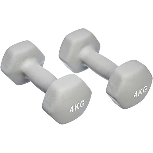 Offerta a tempo: Amazon Basics Coppia di manubri in neoprene, 8kg (2 x 4 kg), Grigio - 20% da 20.99 € a 16.79 €