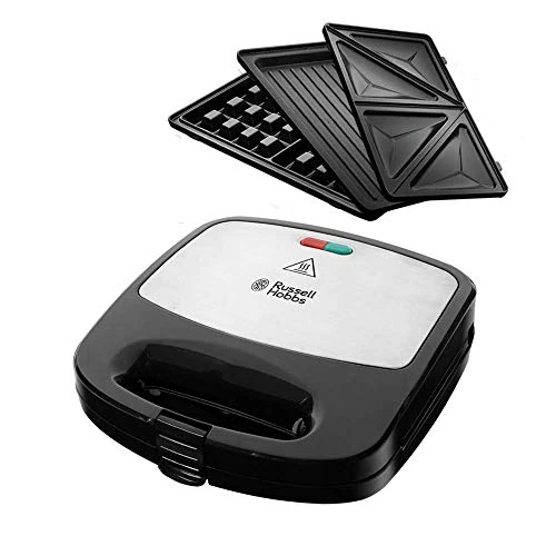 Offerta a tempo: Russell Hobbs Fiesta Sandwich Maker Deep Fill 3-in-1, Sandwich, Waffle, Grill, 760 W, Funzioni Panini, Toast e Griglia, Design Compatto Nero – 24540-56 - 20% da 50.00 € a 39.99 €