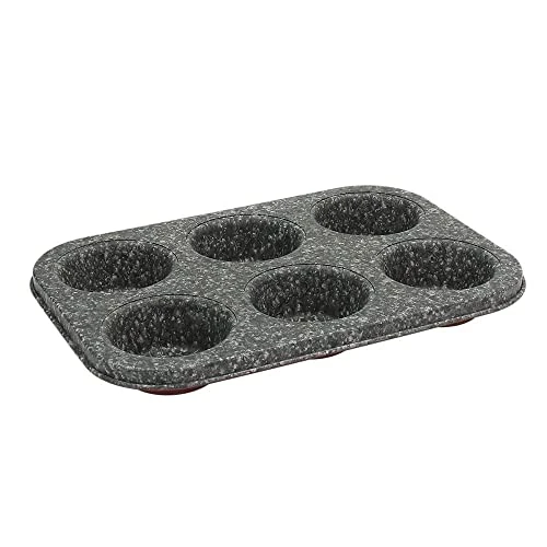 Tognana Porcellane w444455ggbo – Mould (Mould for Muffins, Rectangular, Flat Surface, Grey, Red, Carbon Steel, Italy)