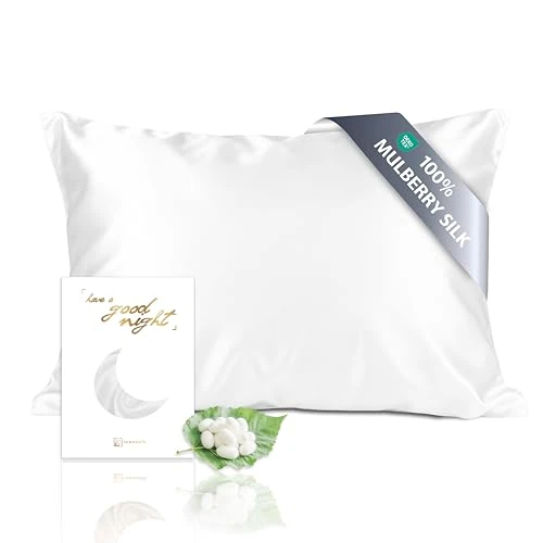 Oferta limitada: TOWNSSILK - Funda de Almohada 100% de Seda de Morera, cuida el Cabello y la Piel, Ambos Lados de Seda de 19 Momme, 1 Unidad,Blanco， 40 x 80 cm de 24.80 € a 24.80 € (ahorro 0.00%)
