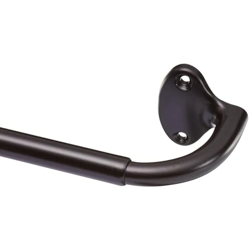 Amazon Basics Barra de cortina extensible para interiores con barra curvada, de 224 a 305 cm, color bronce