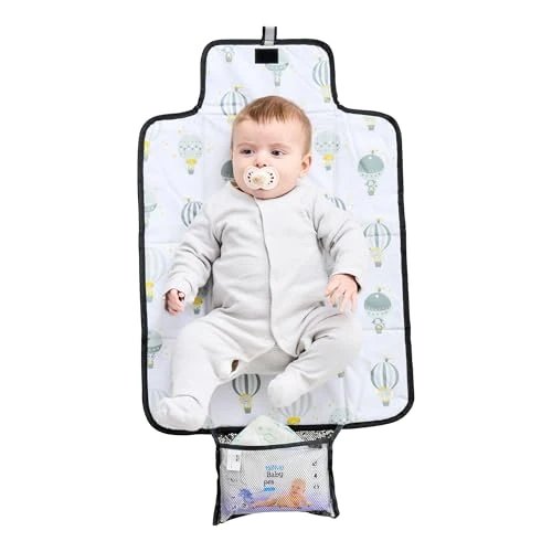 Polar Gear Sac à langer pour bébé avec montgolfières, sans BPA, avec une poche, lavable, réutilisable et pliable