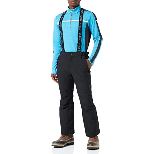 CMP - Wygodne, długie spodnie narciarskie ze stretchem dla mężczyzn, czarne, C98