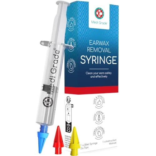Offre limitée : Medi Grade Nettoyeur d’Oreille à l’Eau 20ml Seringue avec 3 Embouts Souples de 10.99 € à 10.99 € (0.00% de remise)