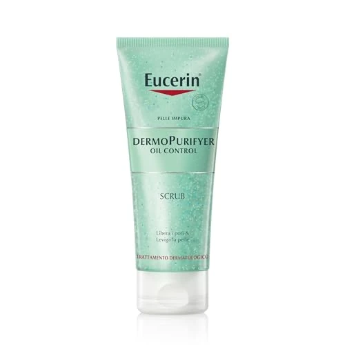 Offerta a tempo: Eucerin DermoPurifyer Oil Control Scrub 100 ml, Scrub corpo e viso anti-imperfezioni e punti neri con Acido Lattico e micro particelle, Esfoliante pelle grassa e a tendenza acneica - 27% da 13.97 € a 10.14 €