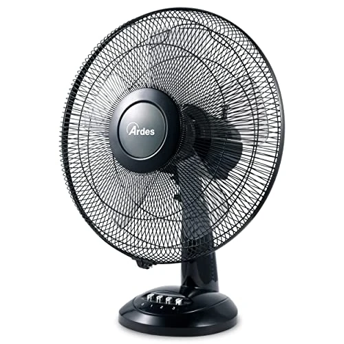 Ardes | AR5S41 Table Fan 40 cm 5 Oscillating Blades Total Black 3 Speed Silent Model