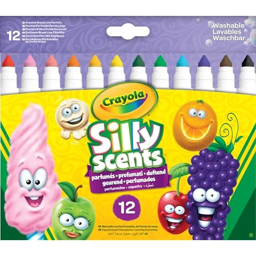 Offerta a tempo: CRAYOLA Silly Scents - 12 Pennarelli Lavabili e Profumati, Punta Grossa — 26% da 6,99 € a 5,20 €