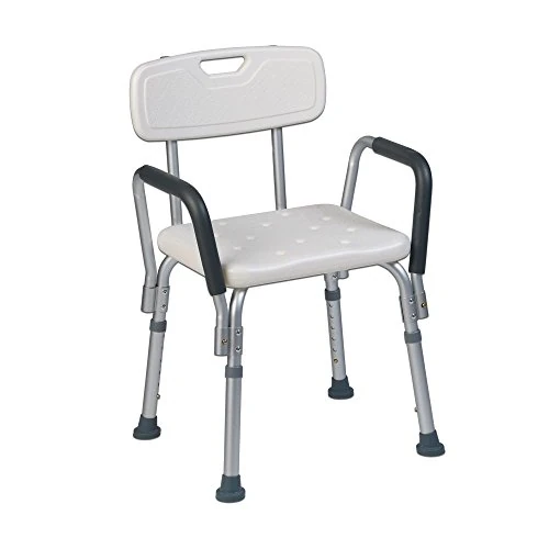 Offerta a tempo: Teqler ® T-135303 Sedia da Doccia, Sgabello da Bagno, Sedia da Doccia Regolabile in Altezza, 38-45 cm, Bianca/Grigia - 0.00% da 49.88 € a 49.88 €