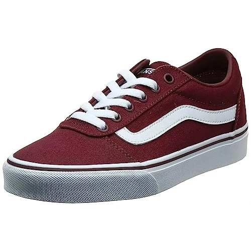 Vans Women's Ward Sneaker, Canvas Burgundy, 3.5 UK