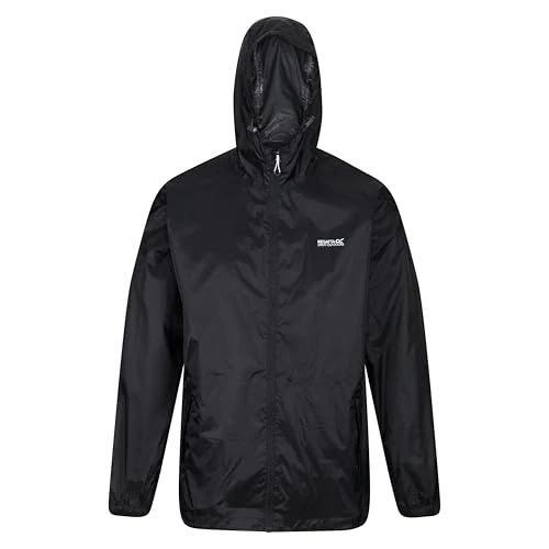 Offerta a tempo: Regatta Uomo Giacca Impermeabile Pack It, Black — 33% da 35,99 € a 23,99 €