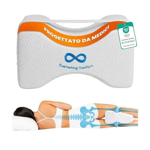 Offerta a tempo: Everlasting Comfort Cuscino ginocchia in memory foam per dormire di lato – Cuscino gambe con cinghia rimovibile, fodera lavabile e forma sagomata - 0.00% da 29.99 € a 29.99 €