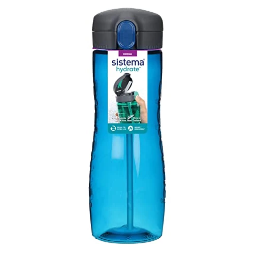 Sistema Hydrate Quick Flip borraccia | 800 ml | Borraccia con cannuccia senza BPA | Colori assortiti