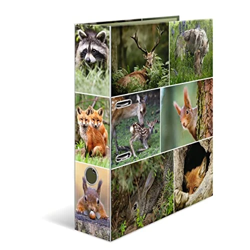 Offerta a tempo: HERMA Registratore a leva con anelli Animali con motivo Animali della foresta, A4, dorso 7 cm, cartonato, colori - 20% da 12.70 € a 10.13 €