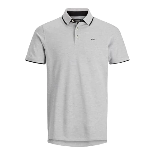 Limited-time offer: Jack & Jones Men's Jjepaulos Polo Ss Noos Polo Shirt, Grey (Light Grey Melange Detail: Slim Fit - Melange), XL from 16.79 £ to 16.79 £ (save 0.00%)