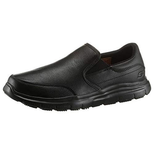 Offerta a tempo: Skechers Uomo Flex Advantage Sr Bronwood Trainers, Black Leather, 47.5 EU - 30% da 99.95 € a 69.61 €