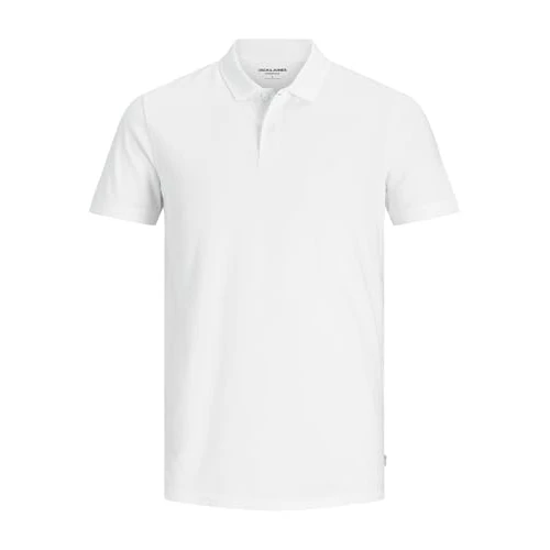 Jack & Jones Men's Jjebasic Noos Polo shirt, White (White Detail: Slim Fit), L UK