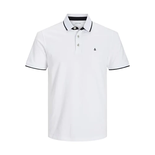 Offerta a tempo: JACK & JONES Jjepaulos Polo Ss Noos Maglietta, Bianco (White Detail: Slim Fit), XL Uomo - 34% da 29.99 € a 19.90 €