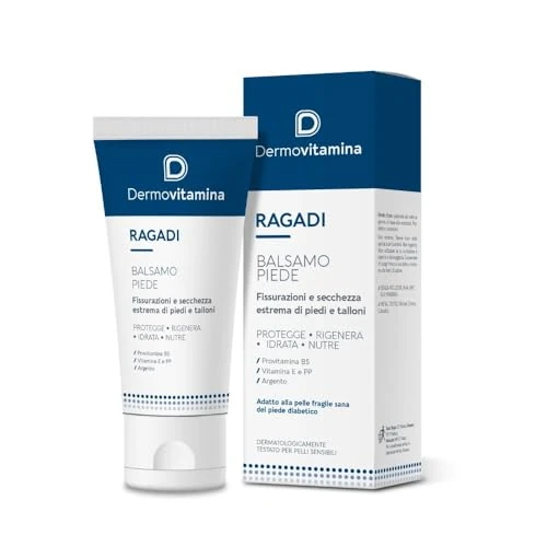 Dermovitamina Ragadi Crema Piedi - Balsamo Rigenerante - Contro Screpolatura, Fissurazioni e Secchezza Estrema - Crema Piedi Secchi Screpolati - Effetto Barriera - 75 ml
