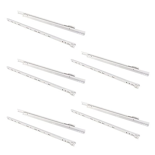 Offerta a tempo: Emuca - Guida-Binario con Cuscinetti a Rulli per Cassetto, Verniciato Bianco, 550 mm, Set di 5 - 38% da 19.84 € a 12.39 €