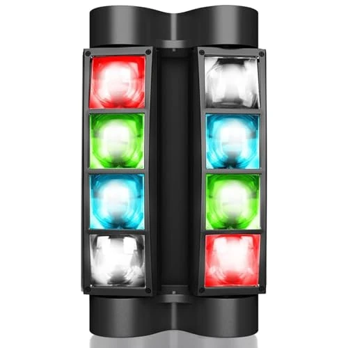 Offerta a tempo: Betopper Spider Testa Mobile Luci da DJ 8x3W RGBW, DMX. per Discoteca | LED Indip. 60-150°, 4 Modalità (Auto/Voce/DMX/Master-Slave), Silenzioso, Staffa, per Palco, Feste, Karaoke, Matrimoni - 20% da 99.99 € a 79.98 €