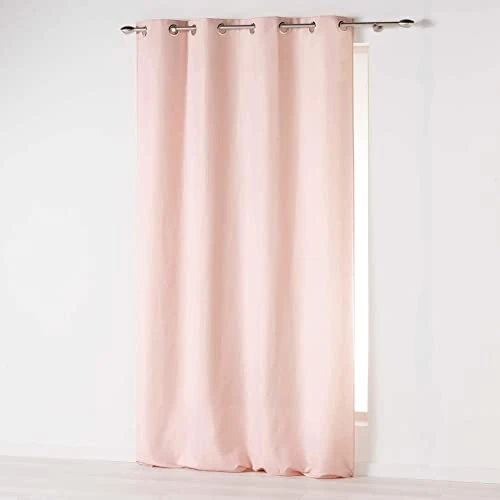 Tijdelijke aanbieding: Douceur d'Intérieur Absolu gordijn met ogen, microvezel, eenkleurig, polyester, lichtroze, 280 x 140 cm van 15.24 € naar 15.24 € (0.00% korting)
