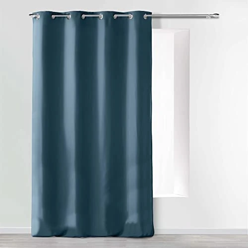 Offerta a tempo: douceur d 'intérieur tenda a occhielli microfibra unita, Poliestere, Indaco, 280 x 140 cm - 16% da 17.99 € a 15.20 €