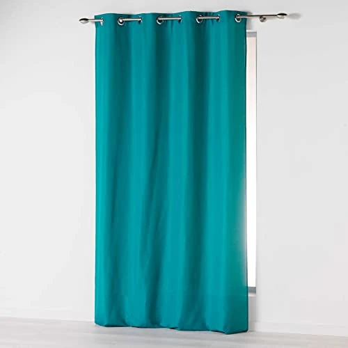 Limited-time offer: Douceur d'Intérieur Absolu Microfibre Curtain with Eyelets, Plain, Polyester, polyester, blue, 280 x 140 cm from 13.22 £ to 13.22 £ (save 0.00%)